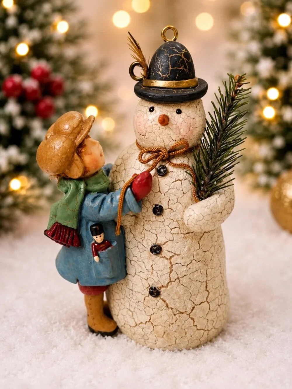 Hallmark Keepsake A Very Merry Snowman Ornament 2003 Nina Aubé Chalkware